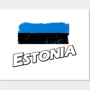 Estonia flag Posters and Art